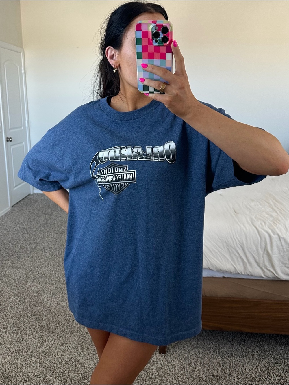 Blue Orlando Harley Davidson tee